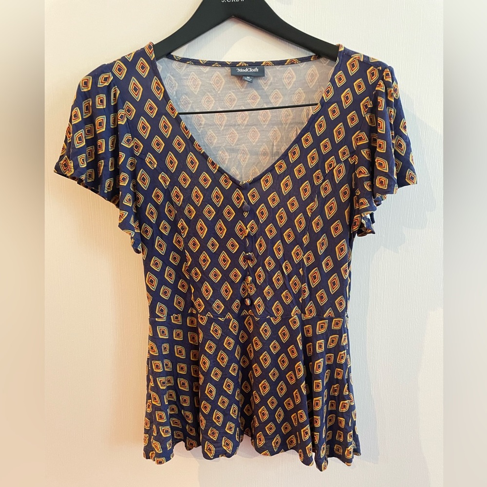 ModCloth Stretch Peplum Top - Picture 2 of 5